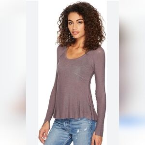 Free People Chocolate Super Scoop Top